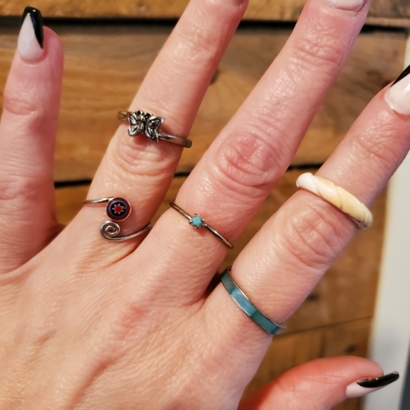 Vintage Jewelry - Set of 5 vintage 90s novelty rings